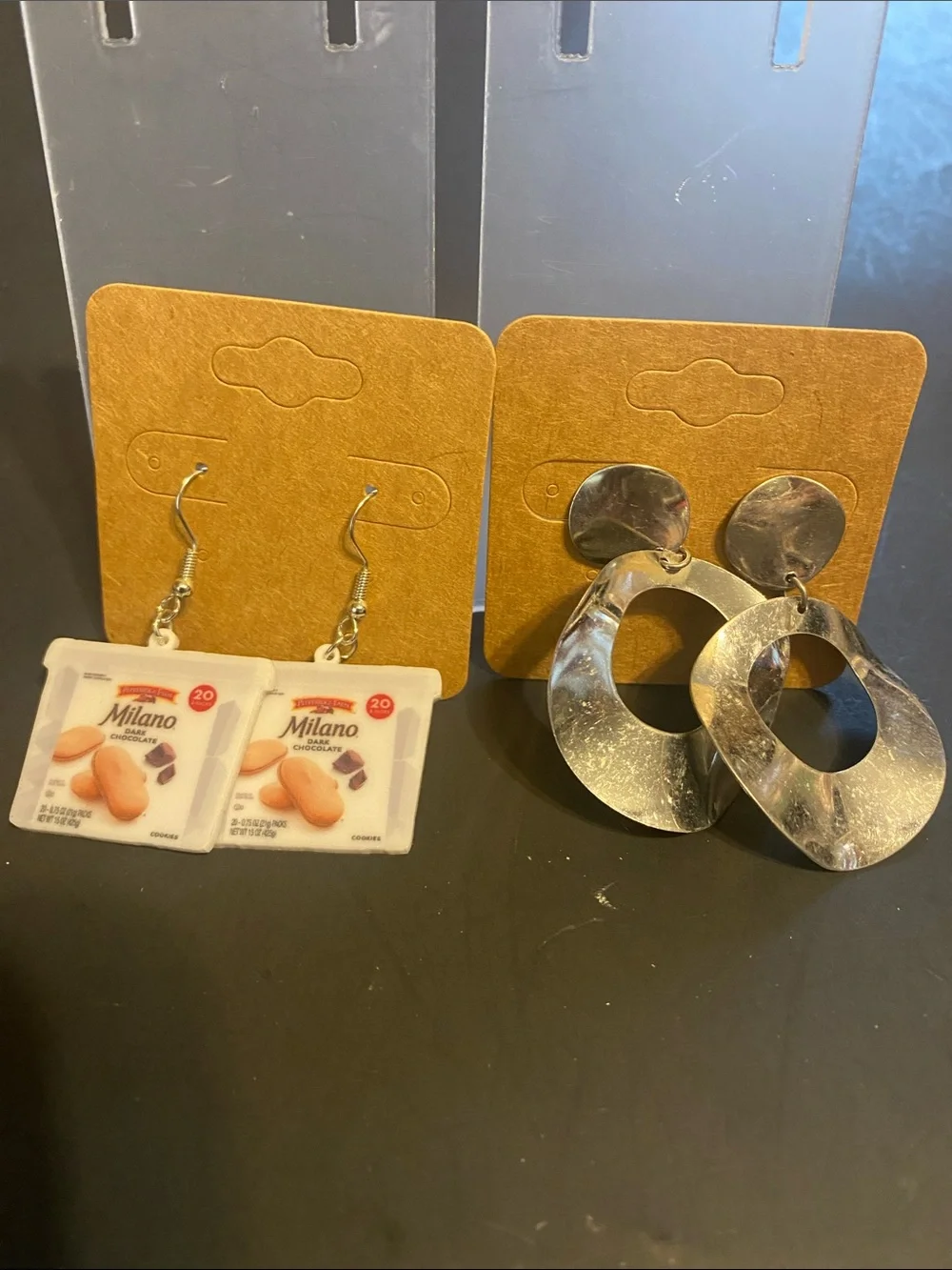 Silver Hoop Drop Earrings - Women's Fashion Accessories